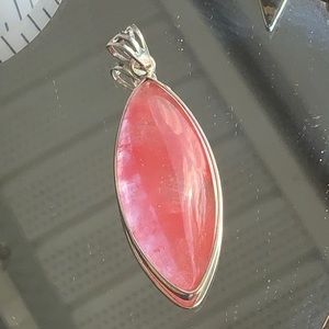 WATERMELON CHERRY QUARTZ 925 STERLING SILVER PENDANT